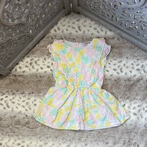 Little Lass tie dye eyelet lace dress girls size 6 garden party girlhoodcore